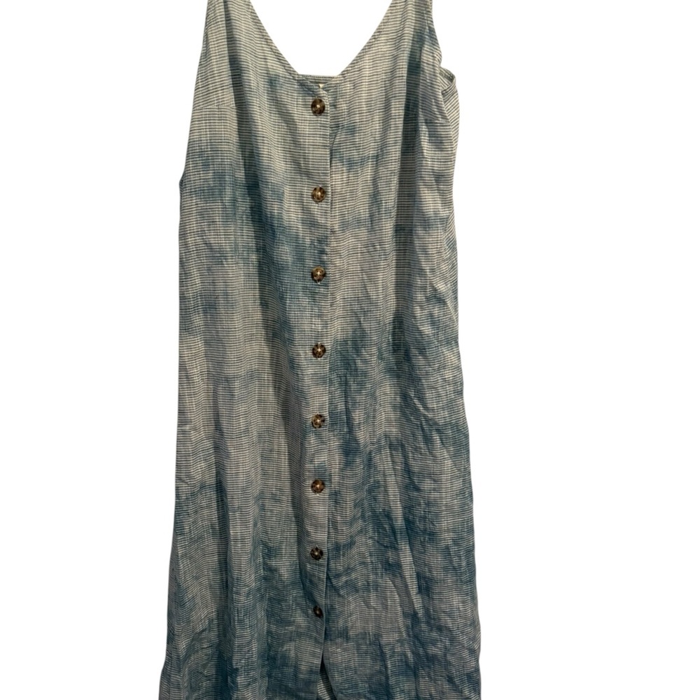 Roxy Ocean Blue Button-Down Maxi Dress